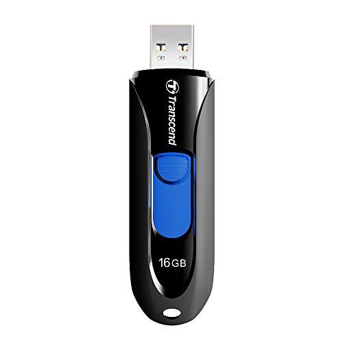 Transcend USBメモリ 16GB USB3.1 & USB 3.0 スライド式 ブラック