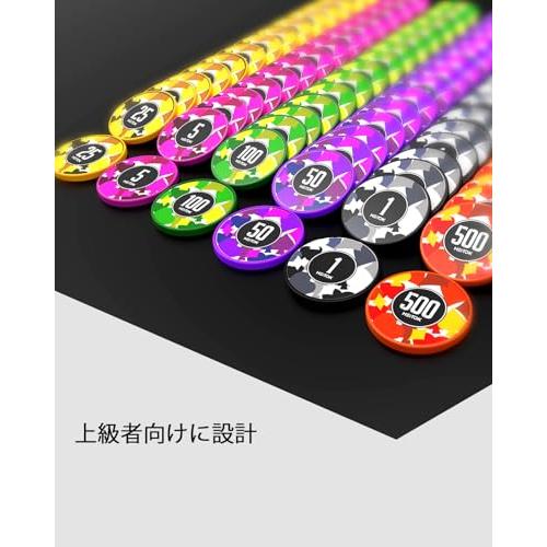 HEITOK ポーカーチップ ポーカーセット 300枚 数字入り 11.5g