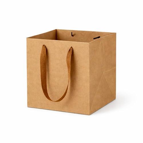 正規品　美品　正方形　保存袋（6.7cmx6.7cm)10枚セット レジプロb 厚手クラフト紙袋 正方形 マチ広 ギフト用 5枚セット 15*15