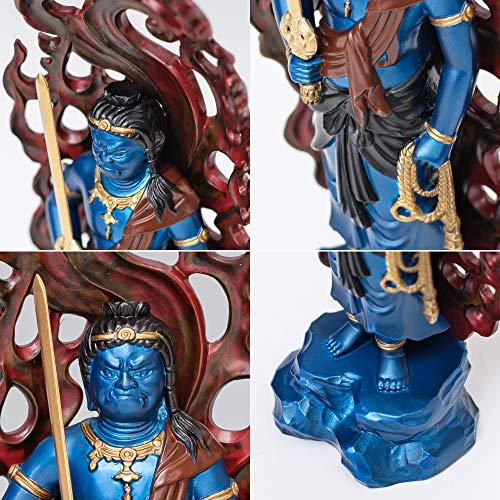 仏像 青不動明王 15.5cm 彩色仕上げ 仏師：牧田秀雲 原型＿ 酉年生まれ