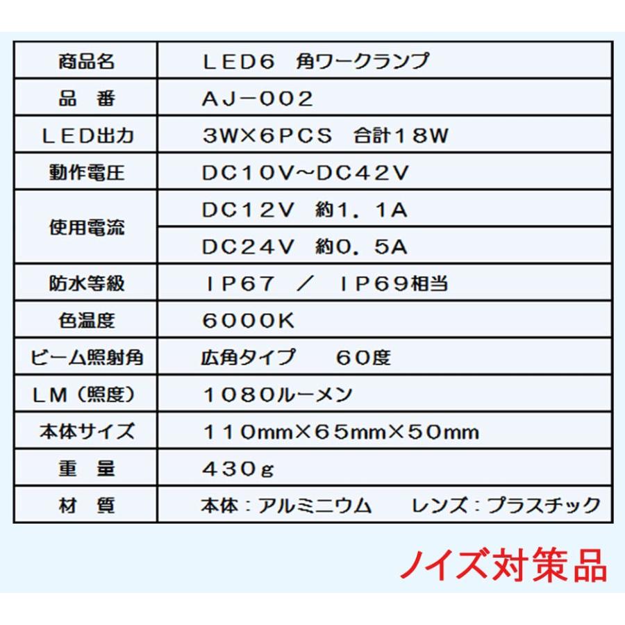 ATS 作業灯 AJ-002 LED6 角ワークランプ 1個_2
