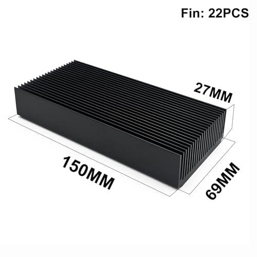 ヒートシンク 大型 冷却 フィンアルミ 150 x 69 27mm クーラー
