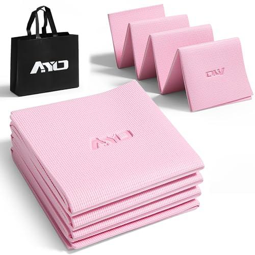 ヨガマット 折りたたみ 厚め6mmトレーニングマット AYO 幅広 軽量 人気