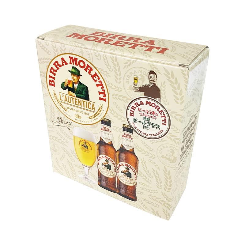 モレッティ・ビール2本 グラス付き 330ml*2本 : 4Speed Online
