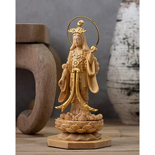 極小仏 吉祥天立像−11cm浄瑠璃寺型 木製：ツゲ 金泥仕上 ＿仏像