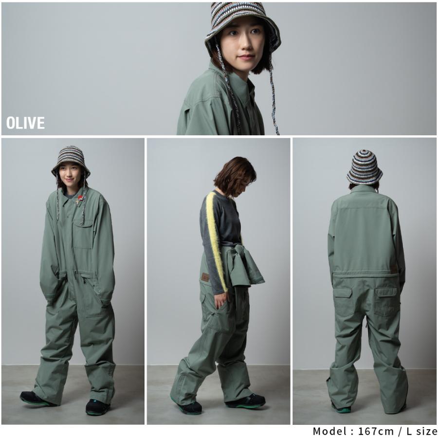 43degrees ウェア上下セット M・L オリーブグリーン　カーキ 43DEGREES スノーボード ウェア ワンピース スノージャンプスーツ