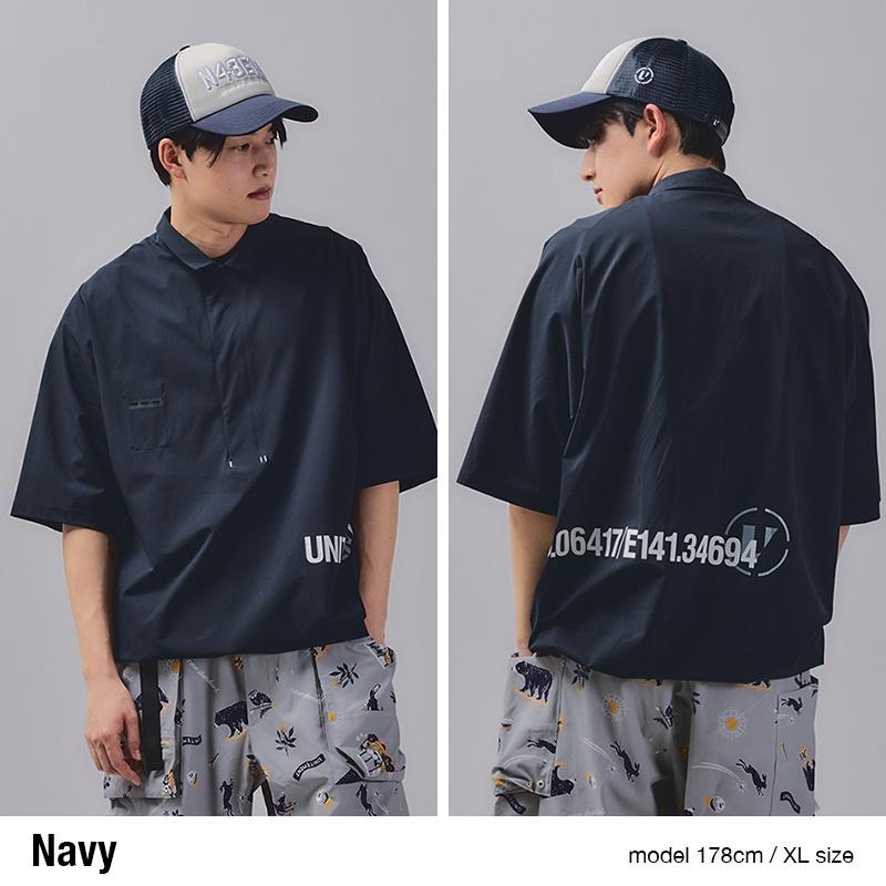 unitement ゴルフウェア メンズ ゴルフ ウェア シャツ 半袖 オーバー