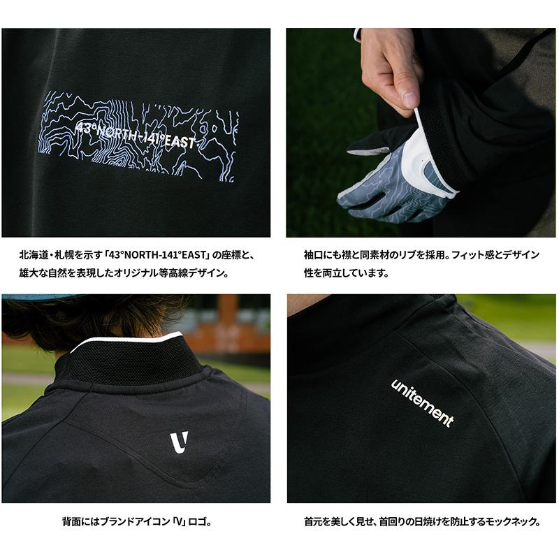 unitement ゴルフウェア メンズ 半袖 モックネックシャツ ゴルフ 春夏