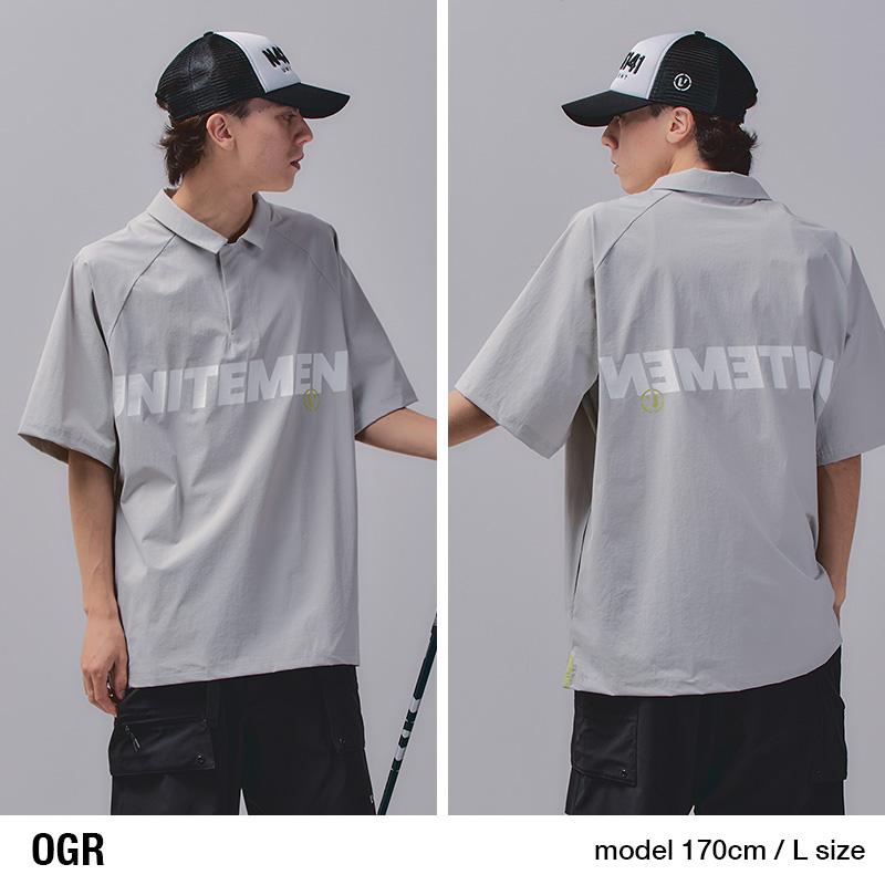 UNITEMENT グレー ポロシャツ Lサイズ unitement 【最新作】ゴルフウェア メンズ ゴルフ ポロシャツ 半袖