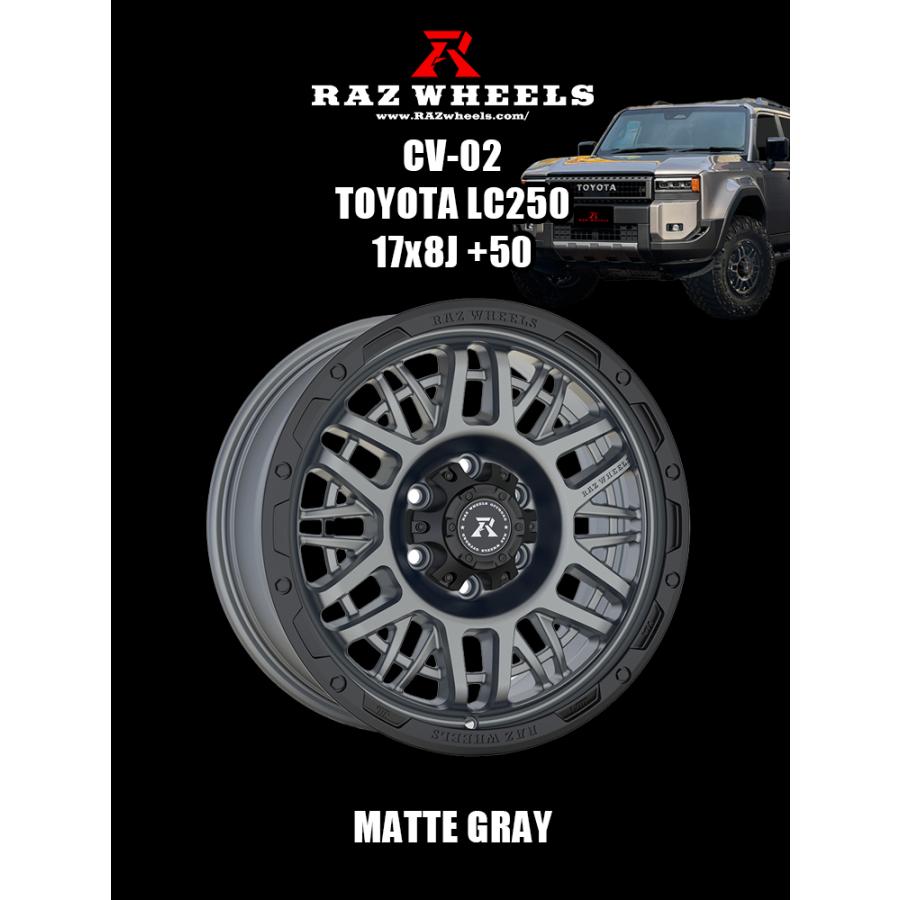 ランドクルーザー250 300 RAZ WHEELS OBSERVE W/T-R ランドクルーザー LANDCRUISER 250 RAZ CV02 17x8J ＋50