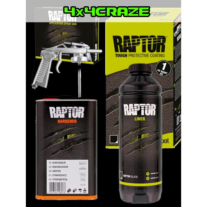 U-POL製RAPTOR LINER ブラック1L セット ラプターライナー