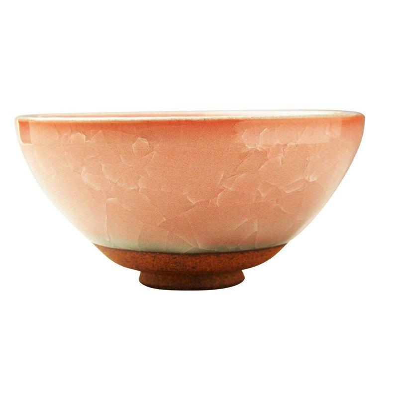 林金之助商店 美濃焼 抹茶碗 天目形 茶碗 ピンク貫入 直径約13×高さ6.3cm 日本製 597-30-41E