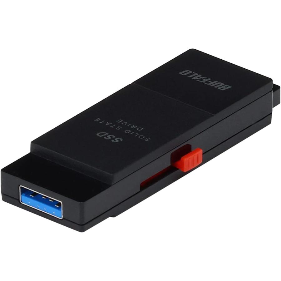 外付けSSD 500GB 小型 バッファロー USB3.2Gen1 ブラック SSD-PUT500U3-B/N｜5-8｜06