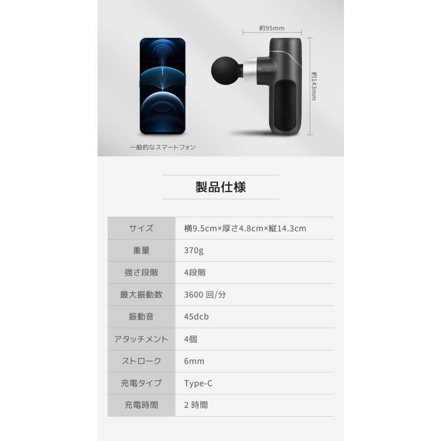 マッサージ器 全身 マッサージガン 軽量 筋膜リリース ガン パワーガン