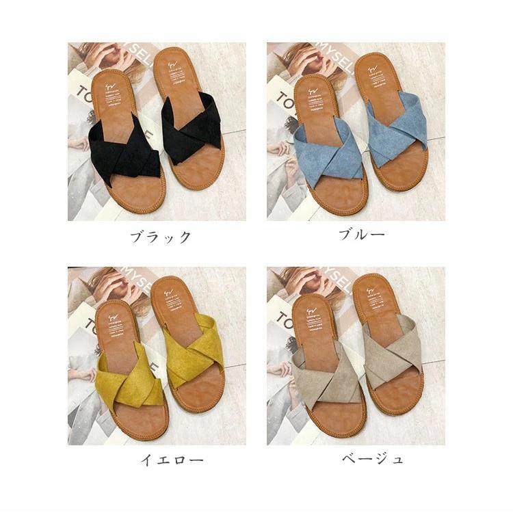 クーポン利用で1足最安827円 サンダル ぺたんこサンダル レディース クロスストラップサンダル サンダル レディース 歩きやすい ビーチサンダル おしゃれ 爆買 |  | 05