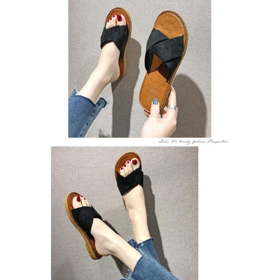 クーポン利用で1足最安827円 サンダル ぺたんこサンダル レディース クロスストラップサンダル サンダル レディース 歩きやすい ビーチサンダル おしゃれ 爆買 |  | 07