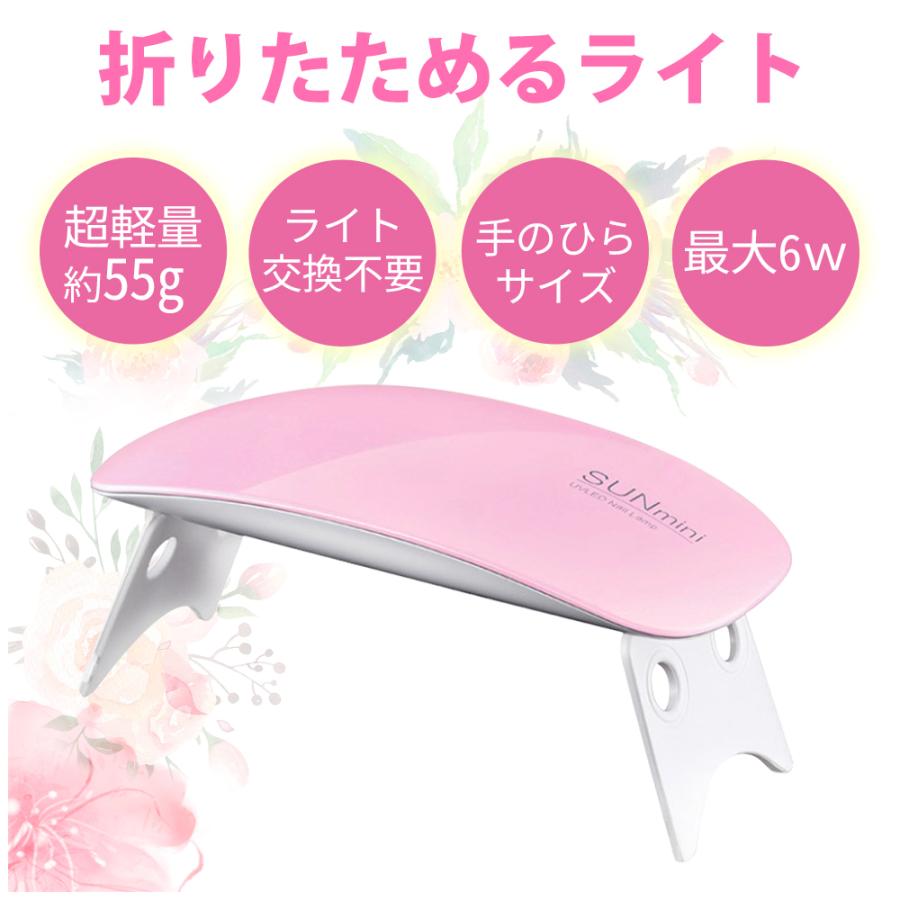 UV LED ライト 持ち運び便利 軽量 ジェルネイル ミニ コンパクト 出張 携帯 薄型 業界注目低ヒート機能360円 パワフル 6w USB給電 ピンク ネイルライト 硬化 ジェルネイル UVライト 軽量ミニLEDライト ジェルネイル用ライト ミニ コンパクト 薄型