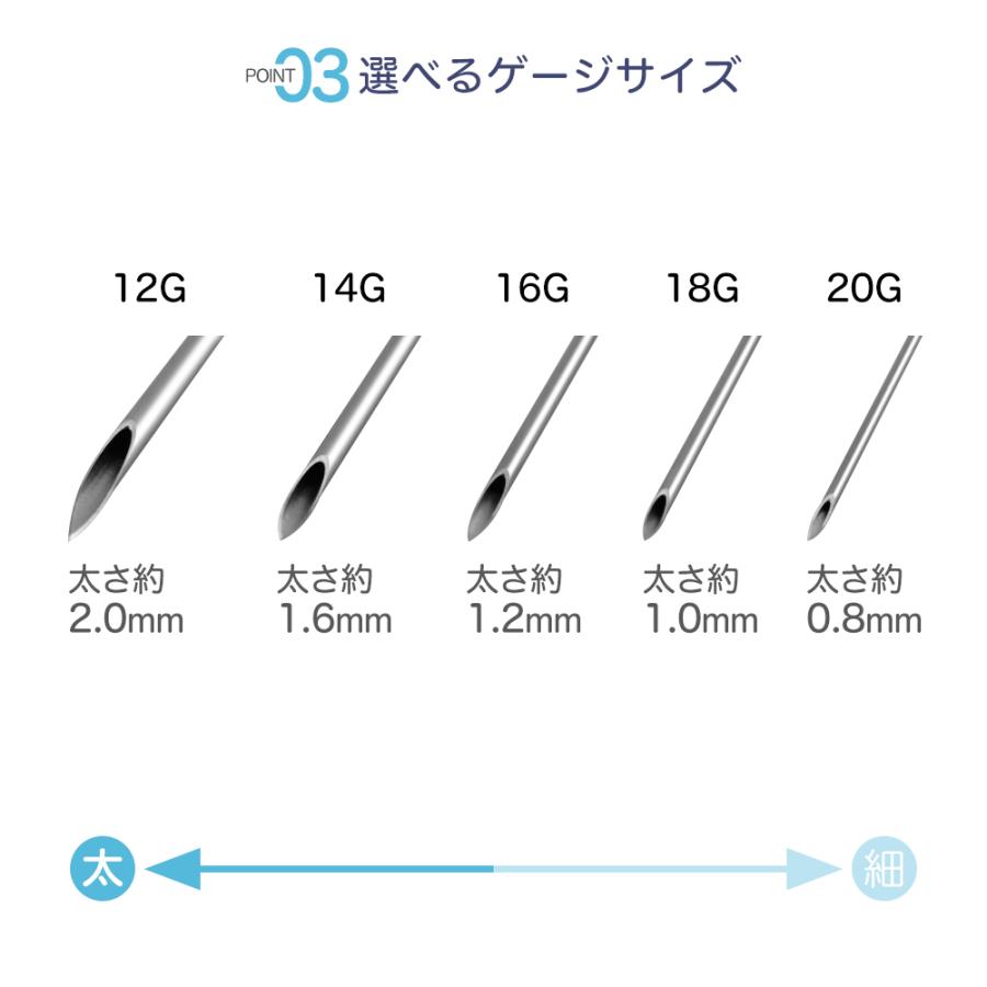 クーポンで最安173円 ニードル 12G 14G 16G 18G 20G ボディピアス ピアッシングニードル ピアス 軟骨ピアス サージカルステンレス ステンレス ファーストピアス｜5000ceureka｜11