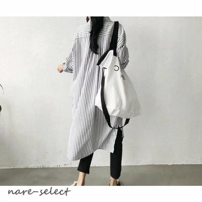 シャツワンピース ロングシャツ ストライプ ワンピースストライプ