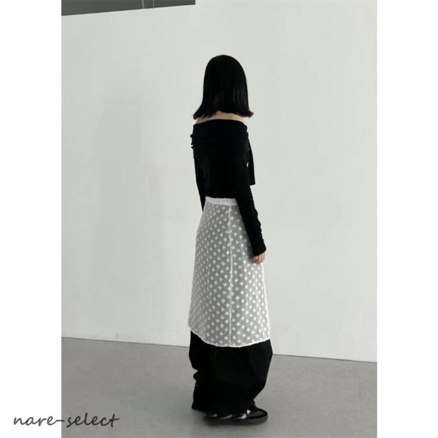 ラップスカート レイヤード レースラップスカート きれいめ 重ね着