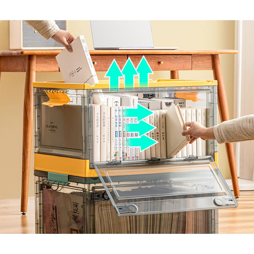 収納ケース 収納ボックス 前開き 上開き 折りたたみ 積み重ね 輪付き