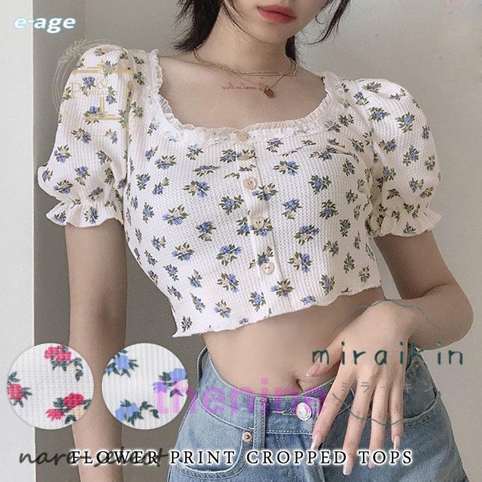 tシャツ トップス レディース 春 夏 春夏 半袖 花柄 カットソー 小花柄