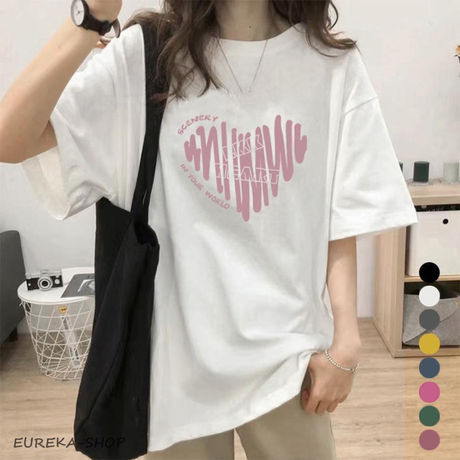 半袖Tシャツレディース 夏 ロゴ 韓国風 : EUREKAショップ - 通販
