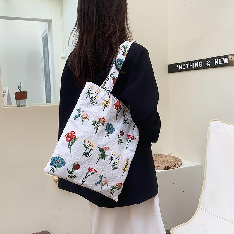大きい トートバッグ キャンバス 花柄 トート 布 エコバッグ 