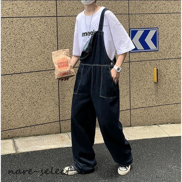メンズデニムオーバーオール つなぎオールインワン刺繍RIDERS デニム オーバーオール メンズ サロペット レディース つなぎ