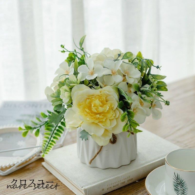 造花 インテリア 花瓶付き フラワーアレンジメント ブーケ パーツ
