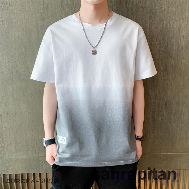 Tシャツ メンズ 半袖 夏服 綿 グラデーション カットソー カジュアル ゆったり おしゃれ 快適 軽い 柔らかい 大きいサイズ 春 夏 秋 ...