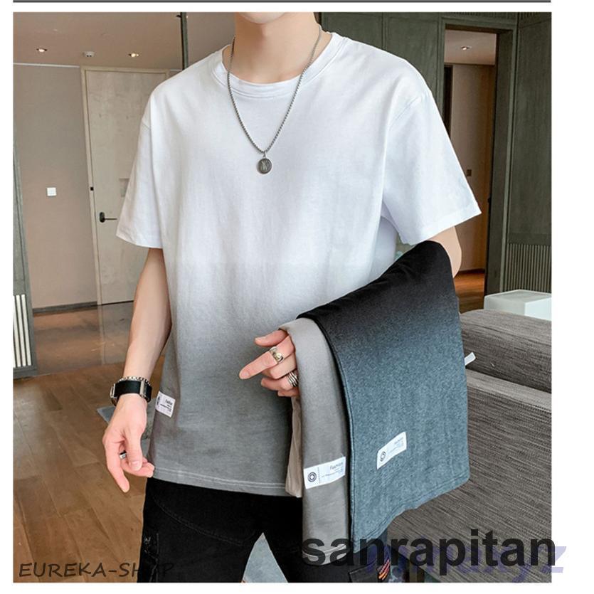 Tシャツ メンズ 半袖 夏服 綿 グラデーション カットソー カジュアル ゆったり おしゃれ 快適 軽い 柔らかい 大きいサイズ 春 夏 秋 ...