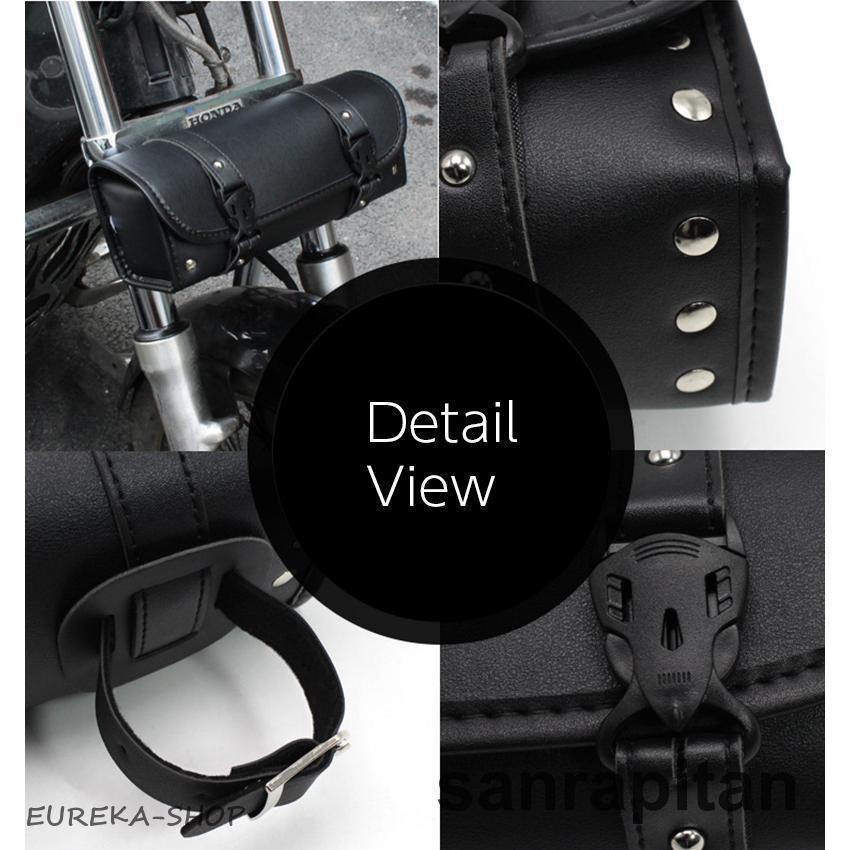 バイク用ツールバッグ フロント ツーリングバッグ フェイクレザー 工具入れ 小物入れ バイク用品 荷物入れ ワンタッチバックル ベルト付き 鞄 ...