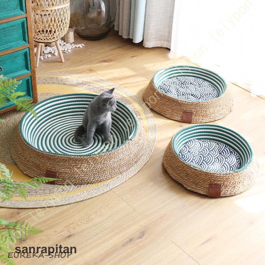 犬用 ペットベッド ラタン 犬かごネスト 柳藤編み キャットベッド ねこ