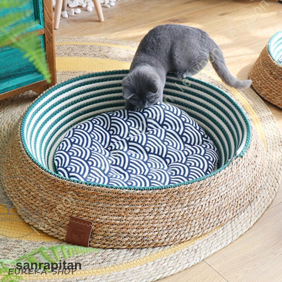犬用 ペットベッド ラタン 犬かごネスト 柳藤編み キャットベッド ねこ