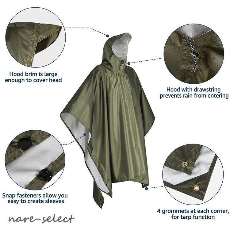 レインポンチョ レインコート レインウェア 収納袋付き 雨具 雨合羽
