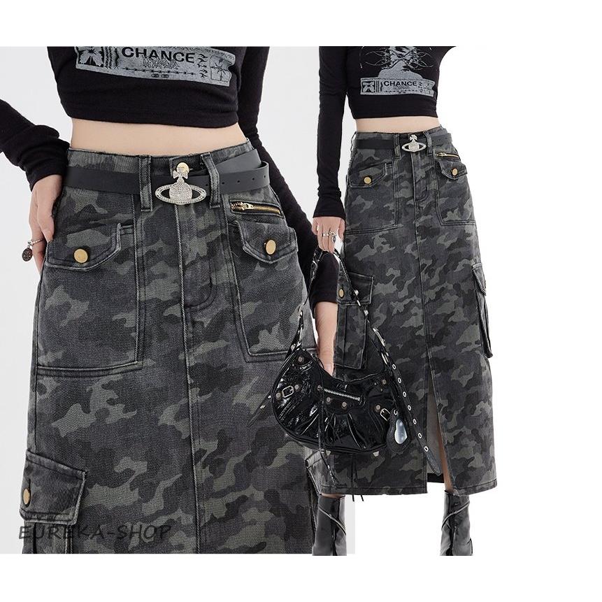 新品　MARK & LONA 迷彩柄スカート　グレー MARK&LONA ゴルフ スカート｜レディースウエア｜ゴルフ