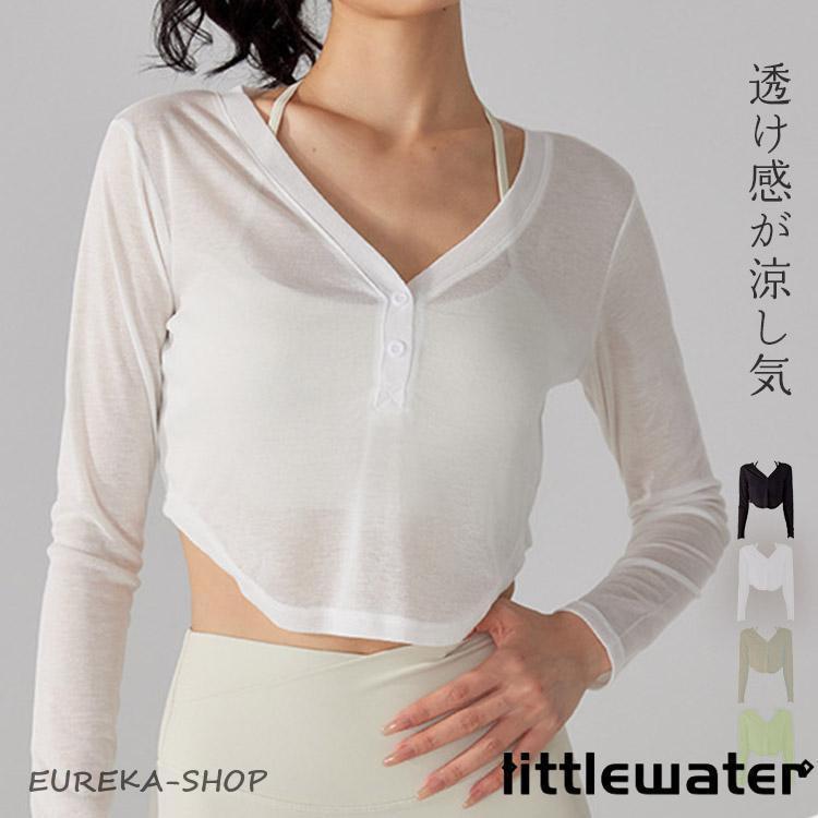 ヨガウェア レディース トップス 長袖 シアー ショート丈 ピラティス