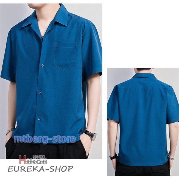 半袖シャツ メンズ ビジネス オープンカラーシャツ 開襟シャツ