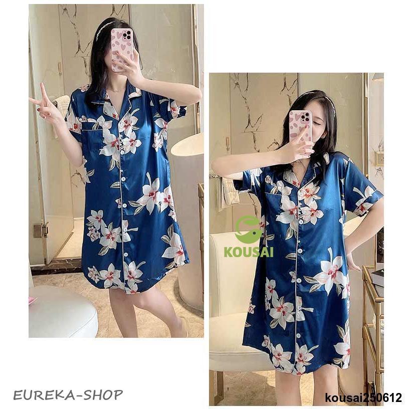 新品タグ付き ハンロ ワンピース ルームウェア ライトブルー リネン 春夏 新品タグ付き ハンロ ワンピース ルームウェア ライトブルー