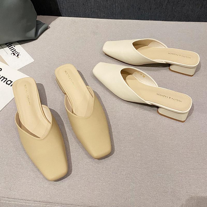 ミュールパンプス レディース ミュールサンダル スクエアトゥ ミュール