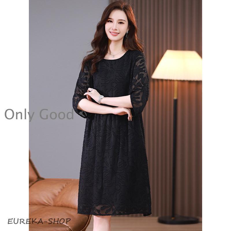 フォーマルドレス 50代 結婚式 ワンピース 袖あり 夏 シニア 30代 70代