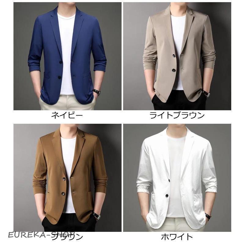 接触冷感 通勤 メンズ ストレッチ 長袖 夏用 ブレザー 極薄 夏 スーツ