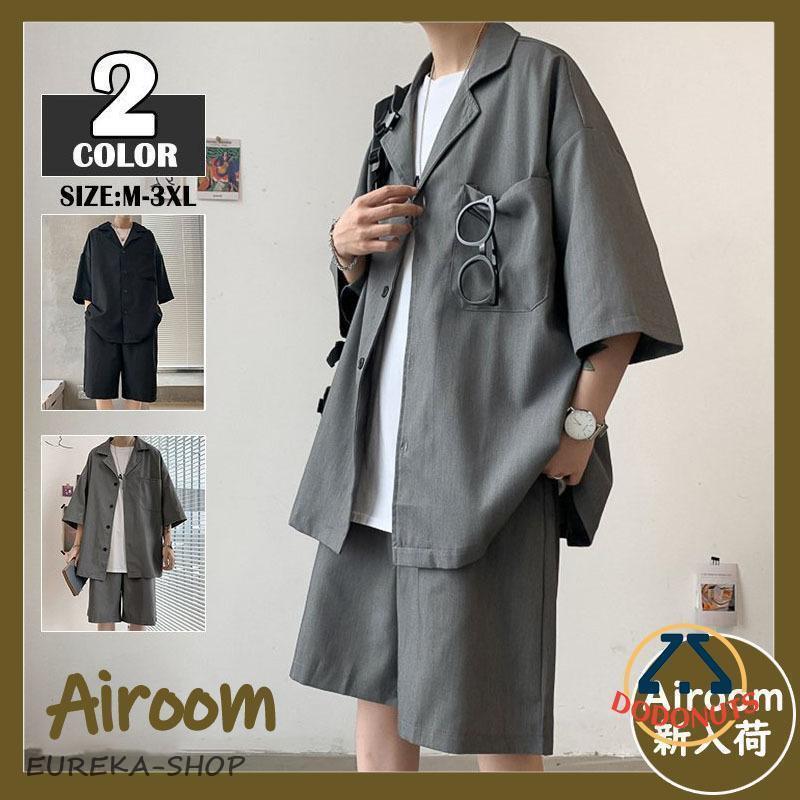 セットアップ メンズ 夏 上下セット 半袖 白 カジュアル 大きいサイズ