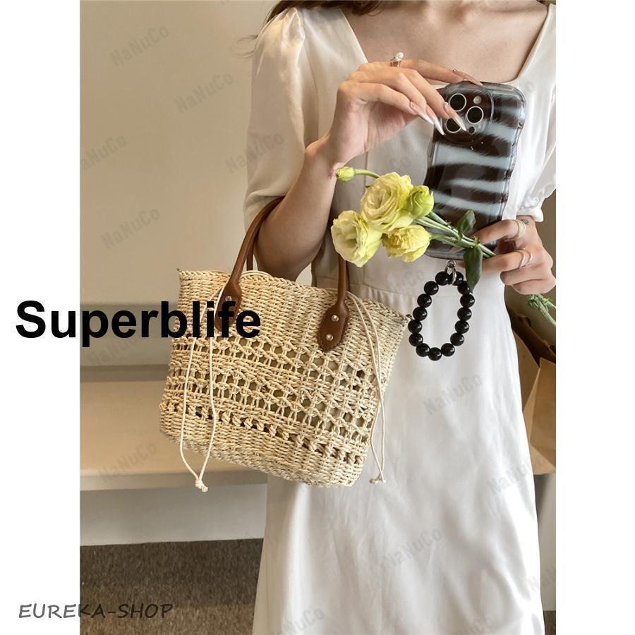 IBELIV かごバッグ トートバッグ ショルダー 2way 夏 カジュアル