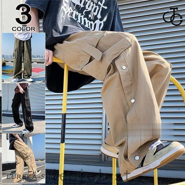 カーゴパンツ メンズ ミリタリー ワーク ウエストゴム イエロージー