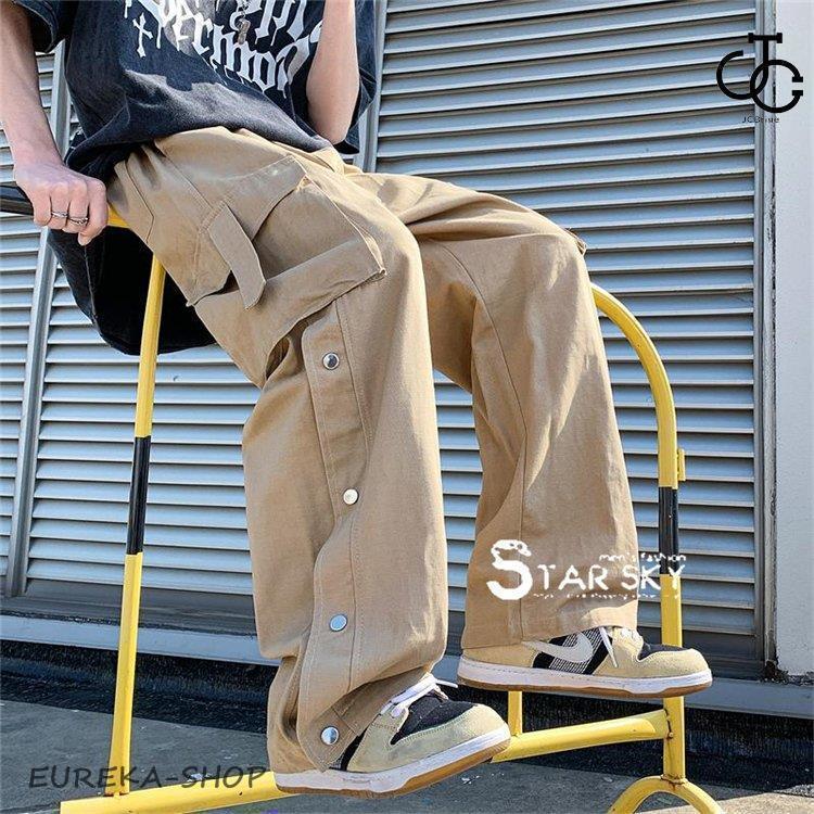 カーゴパンツ メンズ ミリタリー ワーク ウエストゴム イエロージー