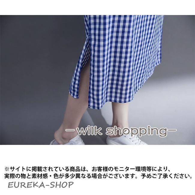 夏 ワンピース ギンガムチェック レディース 半袖ワンピース ゆったり