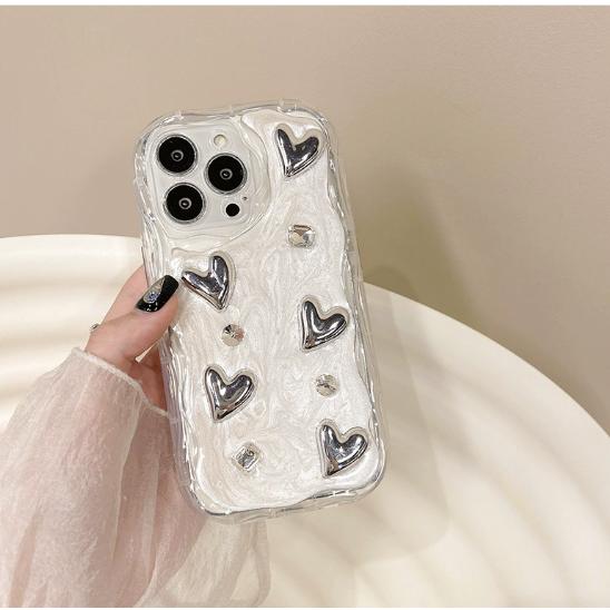 iphone 16 ケース リボン パール 立体 クリア 韓国 かわいい いphone