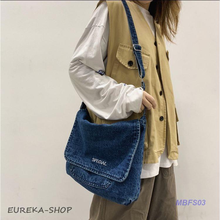 ブラックWデニム♡刺繍のA4すっぽりクッタリ肩掛けバッグ♡ ブラックWデニム♡刺繍のA4すっぽりクッタリ肩掛けバッグ